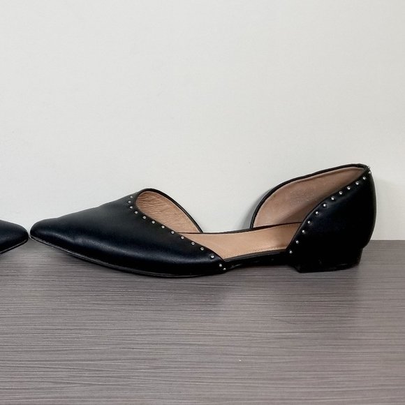 Halogen Maisy d'Orsay Studded Flat, Black Leather, Womens Size 7.5 M - Picture 10 of 13